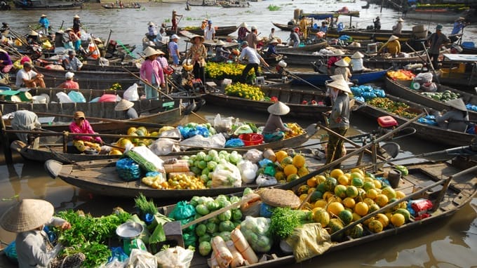 Mercado flottante de Cai Rang